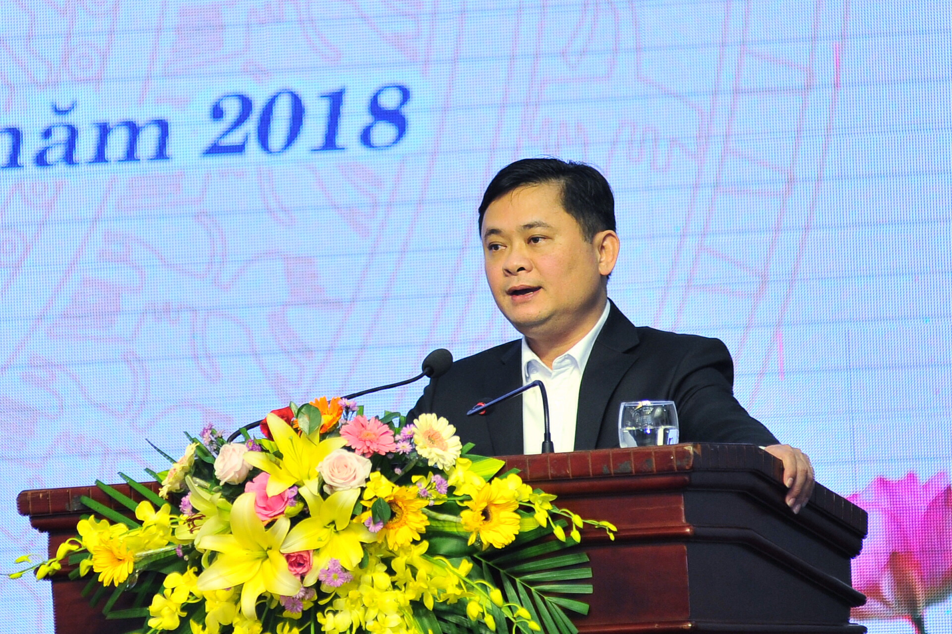Chủ tịch UBND tỉnh Thái Thanh Quý phát biểu tại hội nghị. Ảnh: Thành Cường
