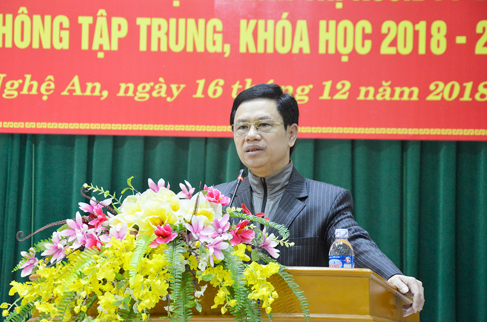 Phó Bí thư Thường trực Nguyễn Xuân Sơn phát biểu tại buổi lễ. Ảnh: Thanh Lê