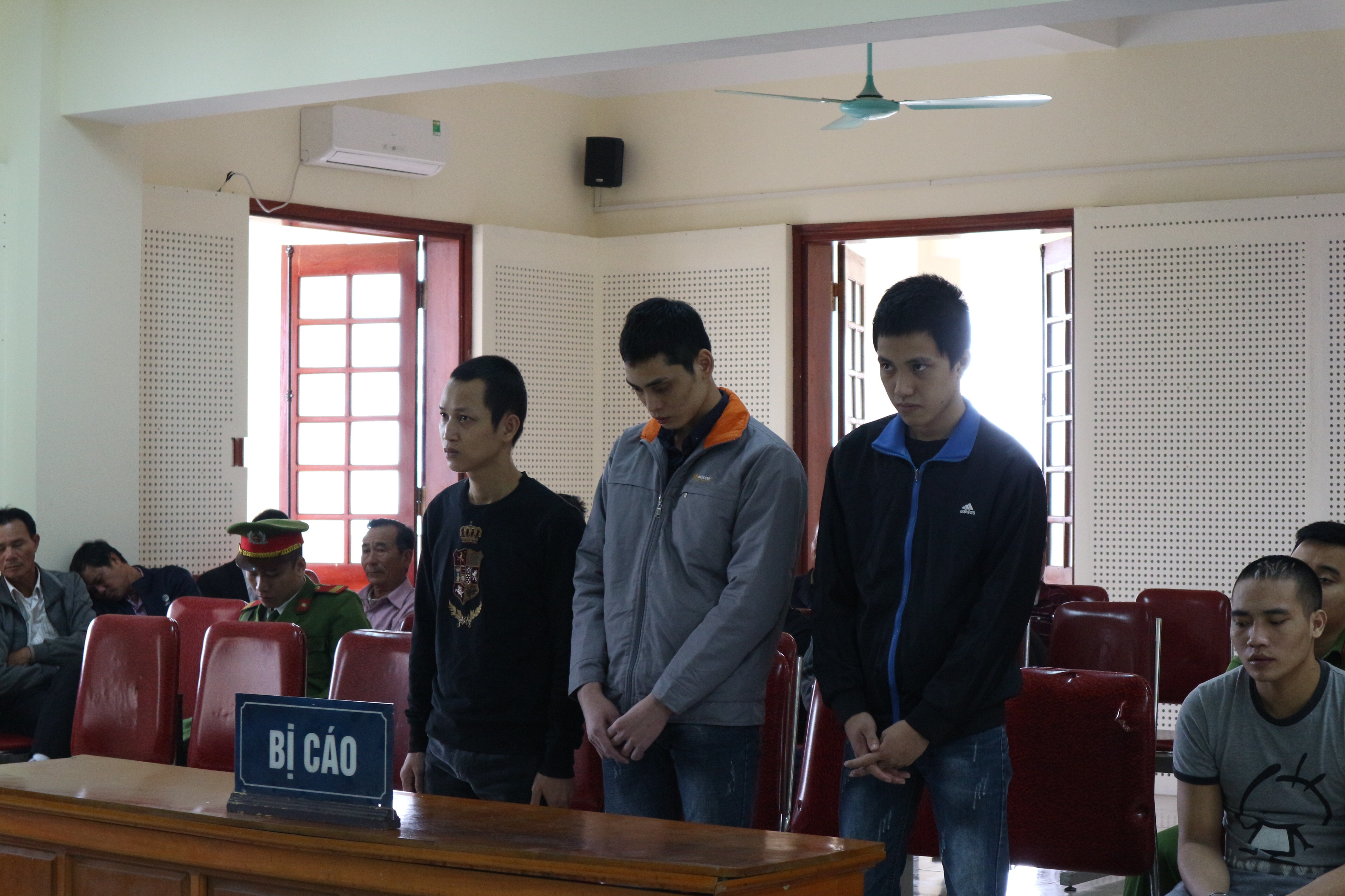 3 đối tượng Phạm Đình Luận, Nguyễn Hữu Thu, Phạm Đình Phi bị kết án 37 năm tù vì lừa đảo, chiếm đoạt hơn 3,5 tỷ đồng. Ảnh: N.H