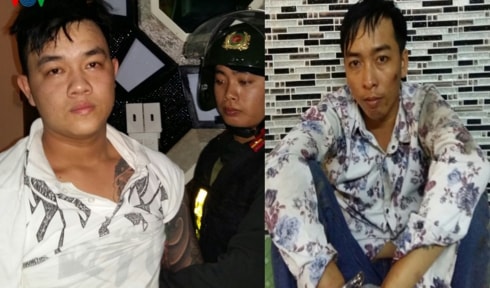 Đối tượng Nguyễn Anh Tuấn (trái) và Lê Quốc Tuấn bị bắt giữ vì hành vi Tàng trữ và mua bán trái phép chất ma túy. 