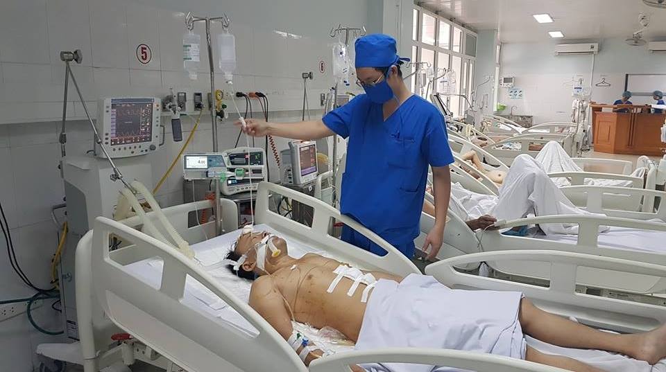 Lê Anh Tuấn khi đang điều trị tại bệnh viện. Ảnh: N.H