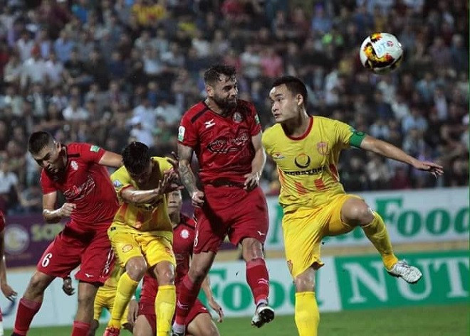 Nòng cốt của đội Hồng Lĩnh Hà Tĩnh vẫn là những cầu thủ của Hà Nội B thi đấu tại giải hạng Nhất 2018. Ảnh: baohatinh.vn