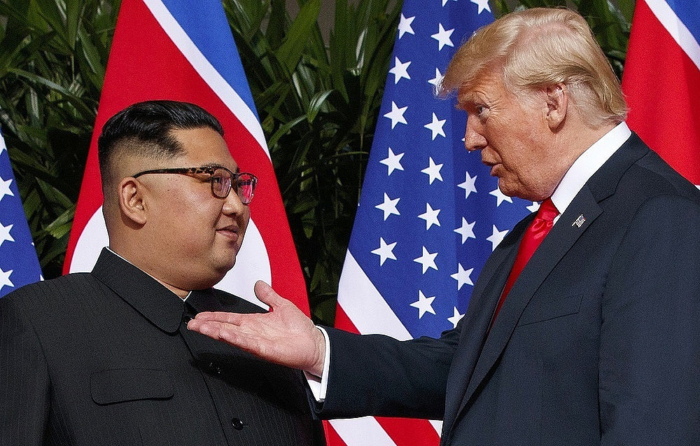 Nhà lãnh đạo Kim Jong-un và Tổng thống Donald Trump. Ảnh: AP
