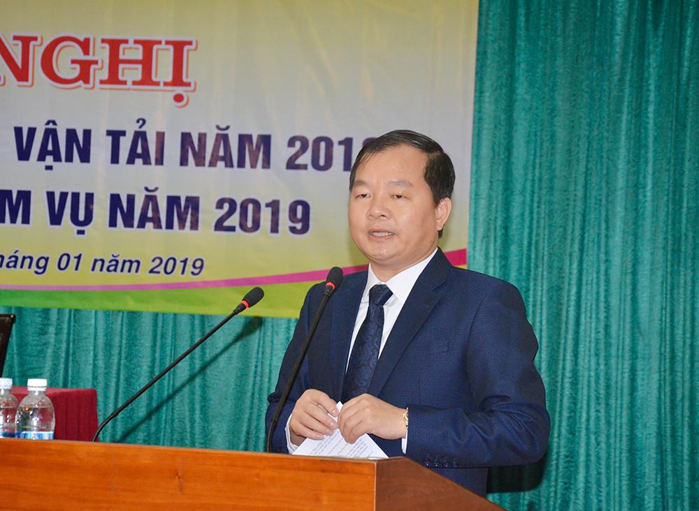 Phó Giám đốc Sở GTVT Nguyễn Đức An phát biểu khai mạc hội nghị. Ảnh: Thanh Lê