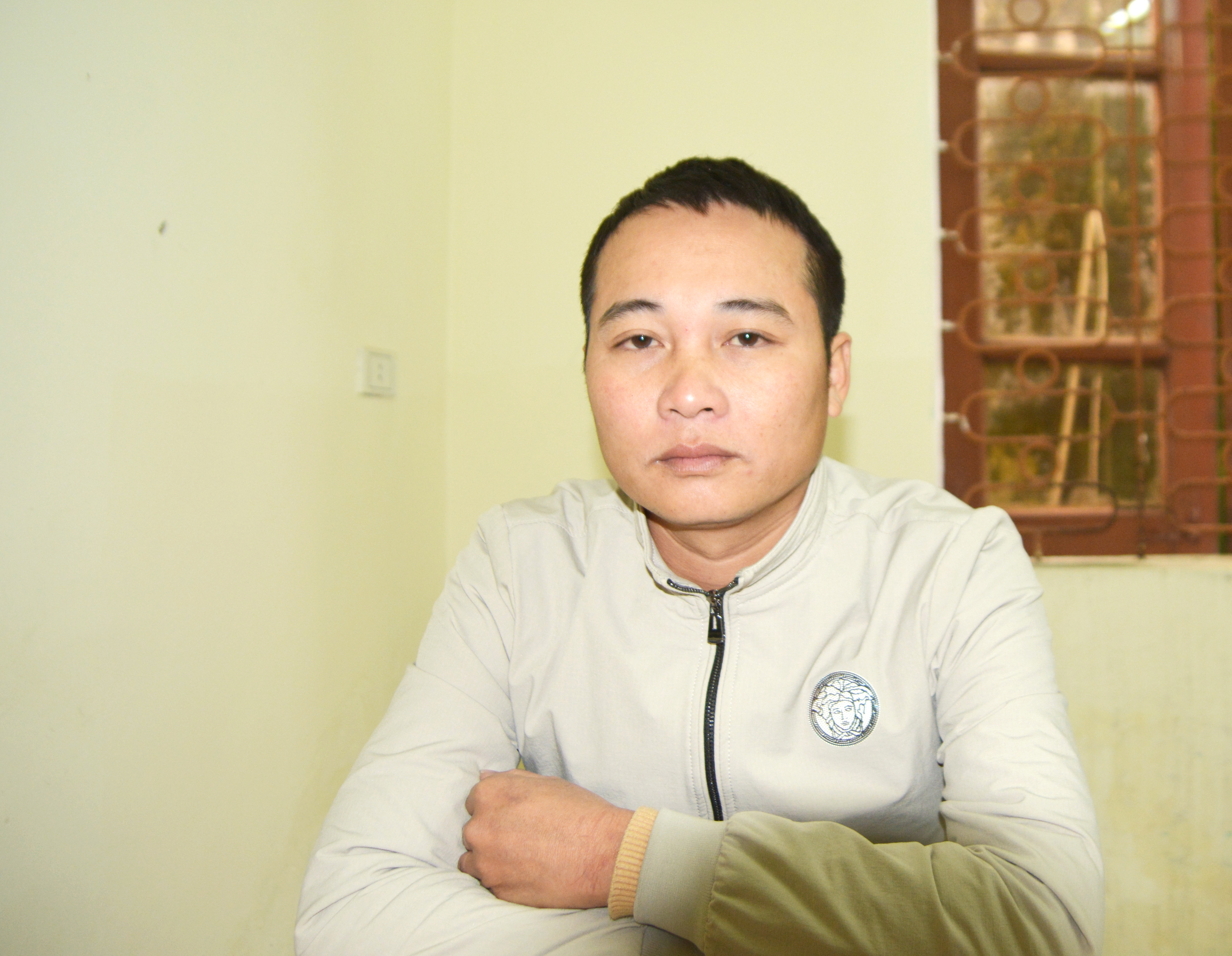 Nguyễn Trung Tính, trú tại xã Nghi Đức, TP Vinh là đối tượng cho vay nặng lãi vừa bị phòng Cảnh sát hình sự bắt giữ. Ảnh: P.V