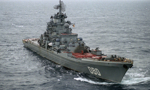 Chiến hạm Đô đốc Nakhimov khi còn hoạt động hồi cuối thập niên 1990. Ảnh: TASS.