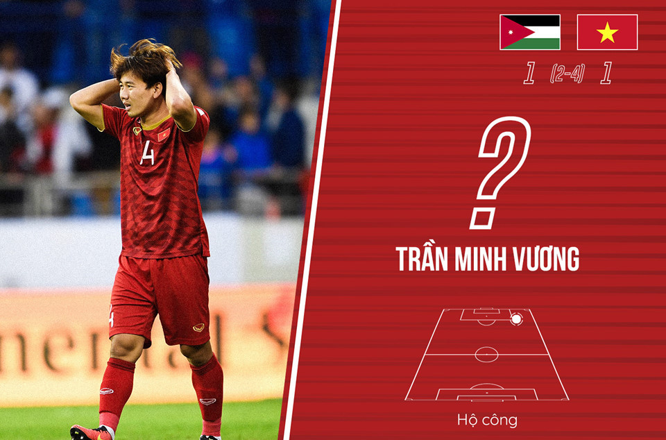 Trần Minh Vương vào sân ở phút 117 và chưa có đủ thời gian để thể hiện khả năng của mình.