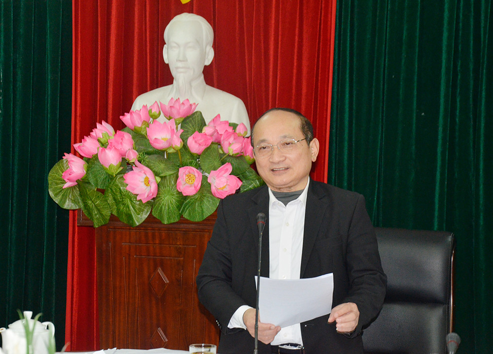Phó Trưởng đoàn ĐBQH tỉnh Nguyễn Thanh Hiền kết luận cuộc làm việc. Ảnh: Lê Thanh