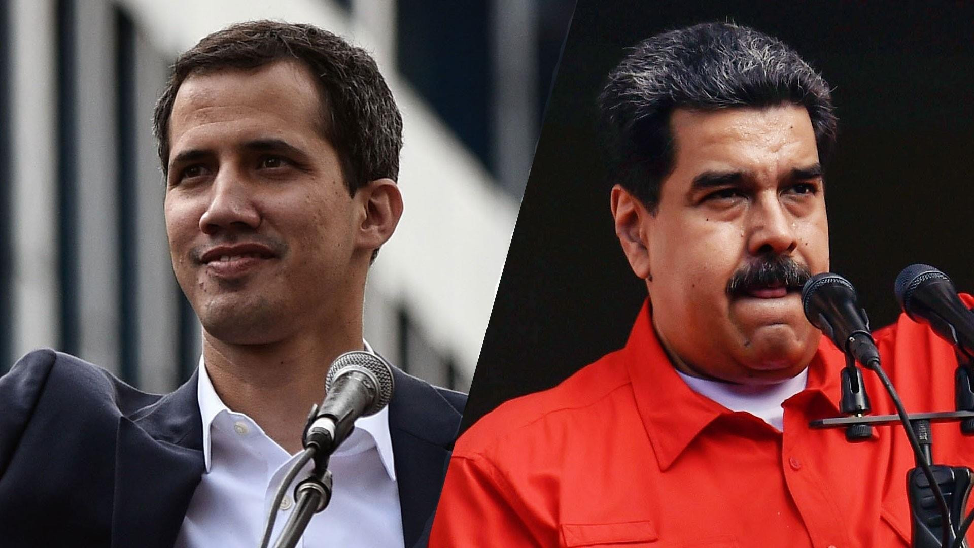 Tổng thống tự xưng Juan Guaido và Tổng thống Nicolas Maduro. Ảnh: Getty