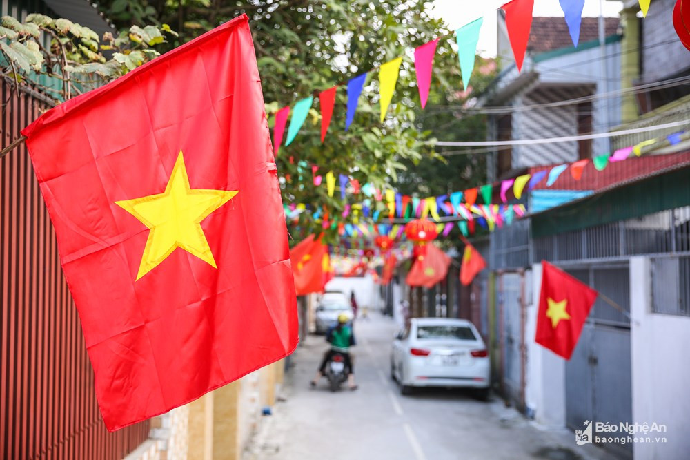 Thành phố Vinh (Nghệ An) rực rỡ cờ hoa chào mừng Ngày thành lập Đảng Cộng sản Việt Nam (3/2) và đón Tết Kỷ Hợi. Ảnh tư liệu: Đức Anh