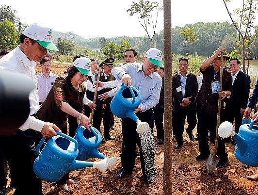 Tổng Bí thư, Chủ tịch Nước Nguyễn Phú Trọng đã tham dự Lễ phát động Tết trồng cây Đời đời nhớ ơn Bác Hồ. Ảnh: Duy Chiến