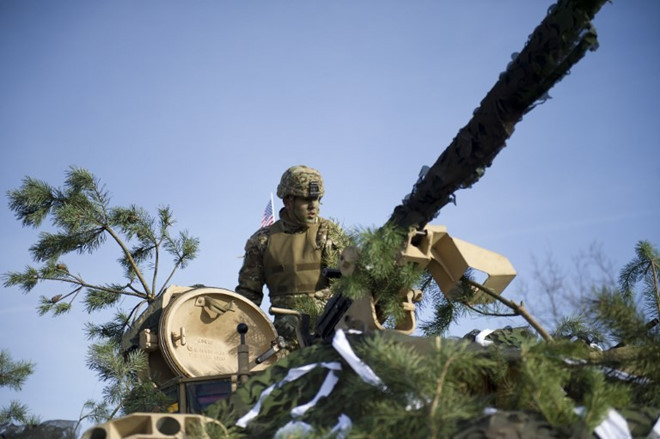 Một lính Mỹ tham gia tập trận tại Ba Lan tháng 1.2017 /// AFP