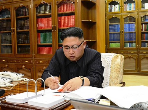 Lãnh đạo Triều Tiên Kim Jong-un. Ảnh:KNCA/ AFP.