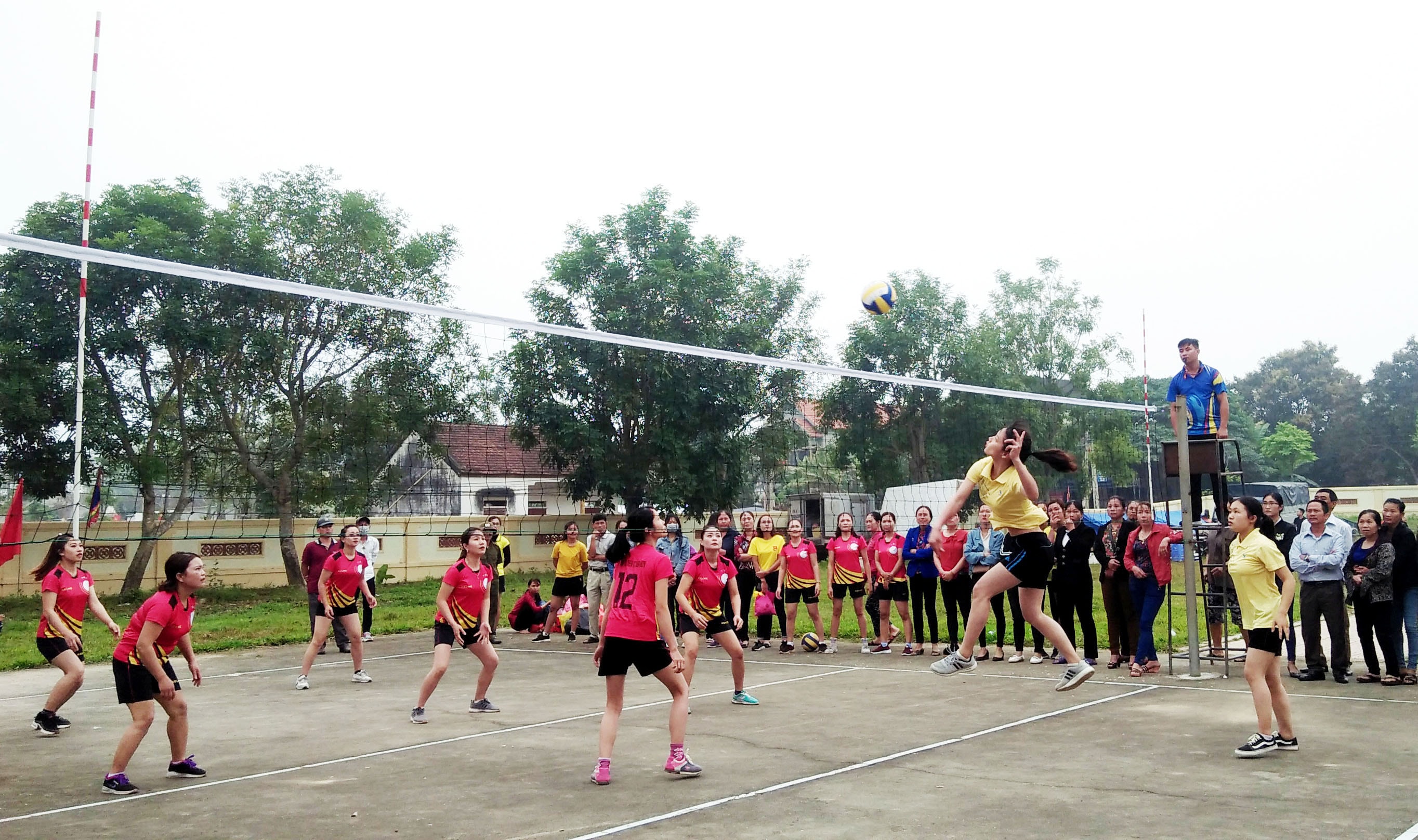 các đội thi đấu bóng chuyền, anh Thúy hằng
