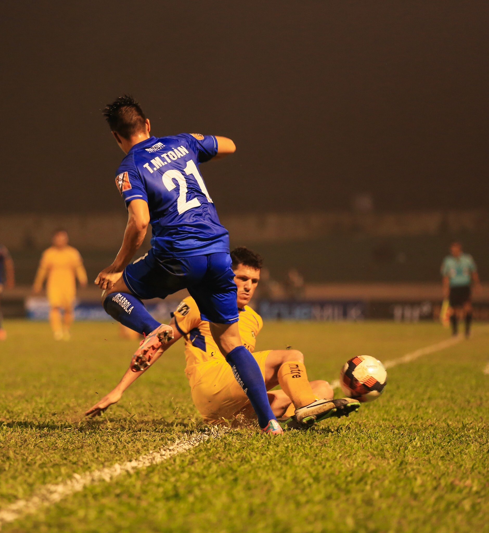 Tân binh Brazil - Marcio Alves dos Santos dù không ghi bàn những cũng chơi đầy nỗ lực trong ngày ra mắt. Ảnh: Hải Vương