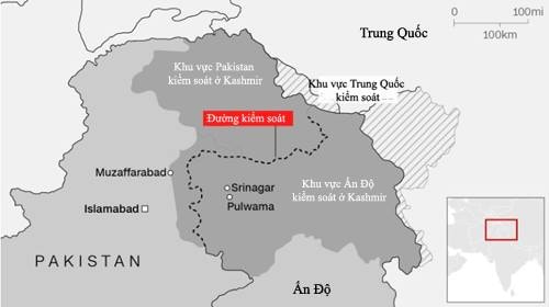 Khu vực các bên kiểm soát ở Kashmir. Đồ họa: CNN