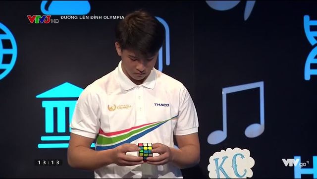 Phương giải rubik chỉ sau 13 giây. Ảnh chụp màn hình