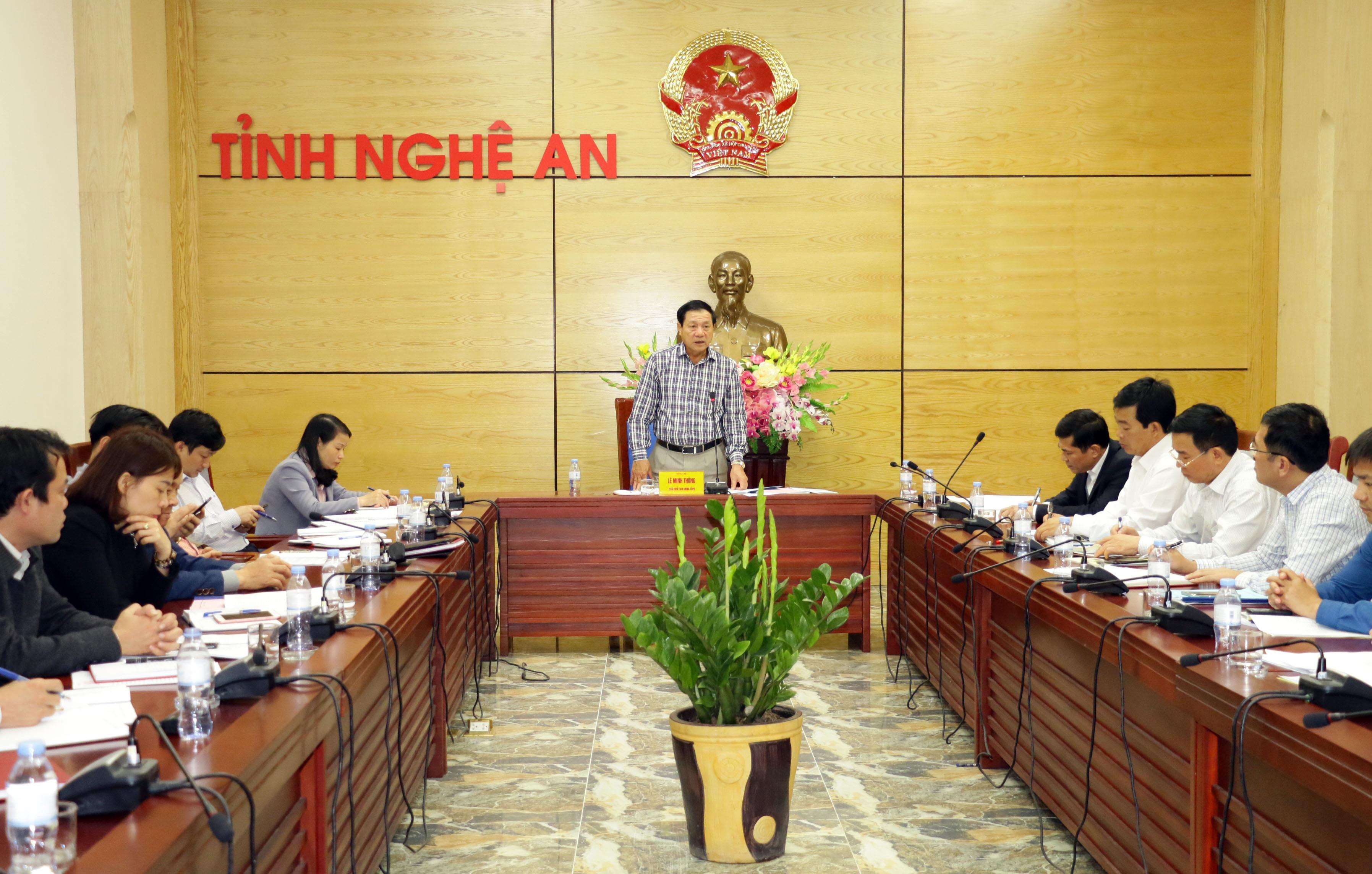 Đồng chí Lê Minh Thông phát biểu và chỉ đạo tại cuộc họp. Ảnh: Mỹ Hà