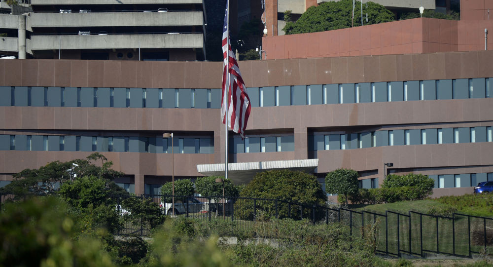 Trụ sở Đại sứ quán Hoa Kỳ ở Venezuala. Ảnh: AFP