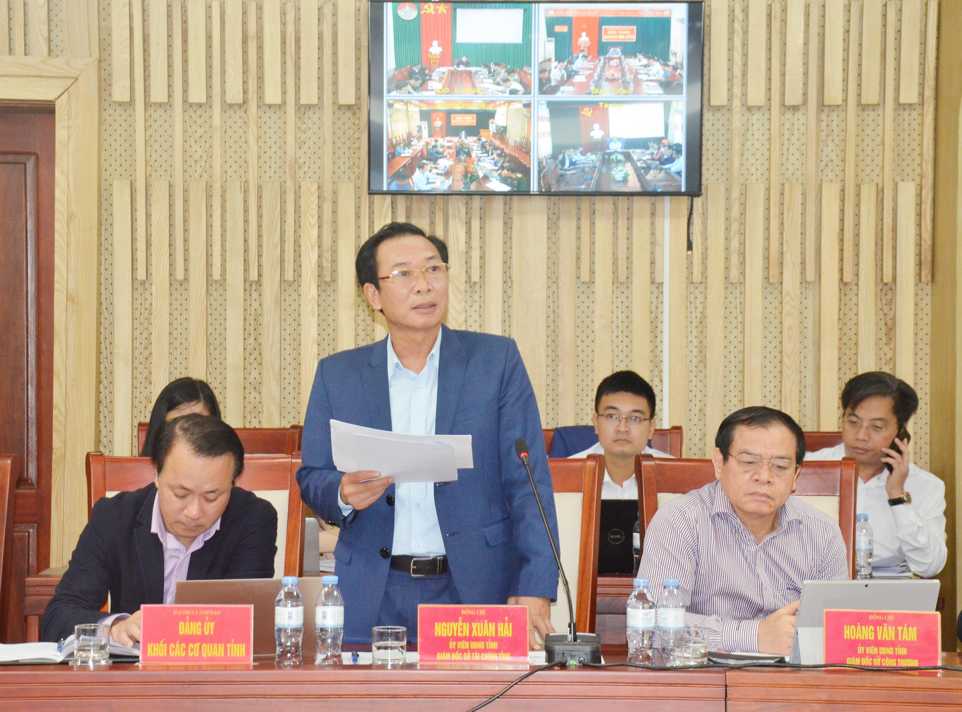 Giám đốc Sở Tài chính Nguyễn Xuân Hải phát biểu tại hội nghị:  Ảnh Thanh Lê