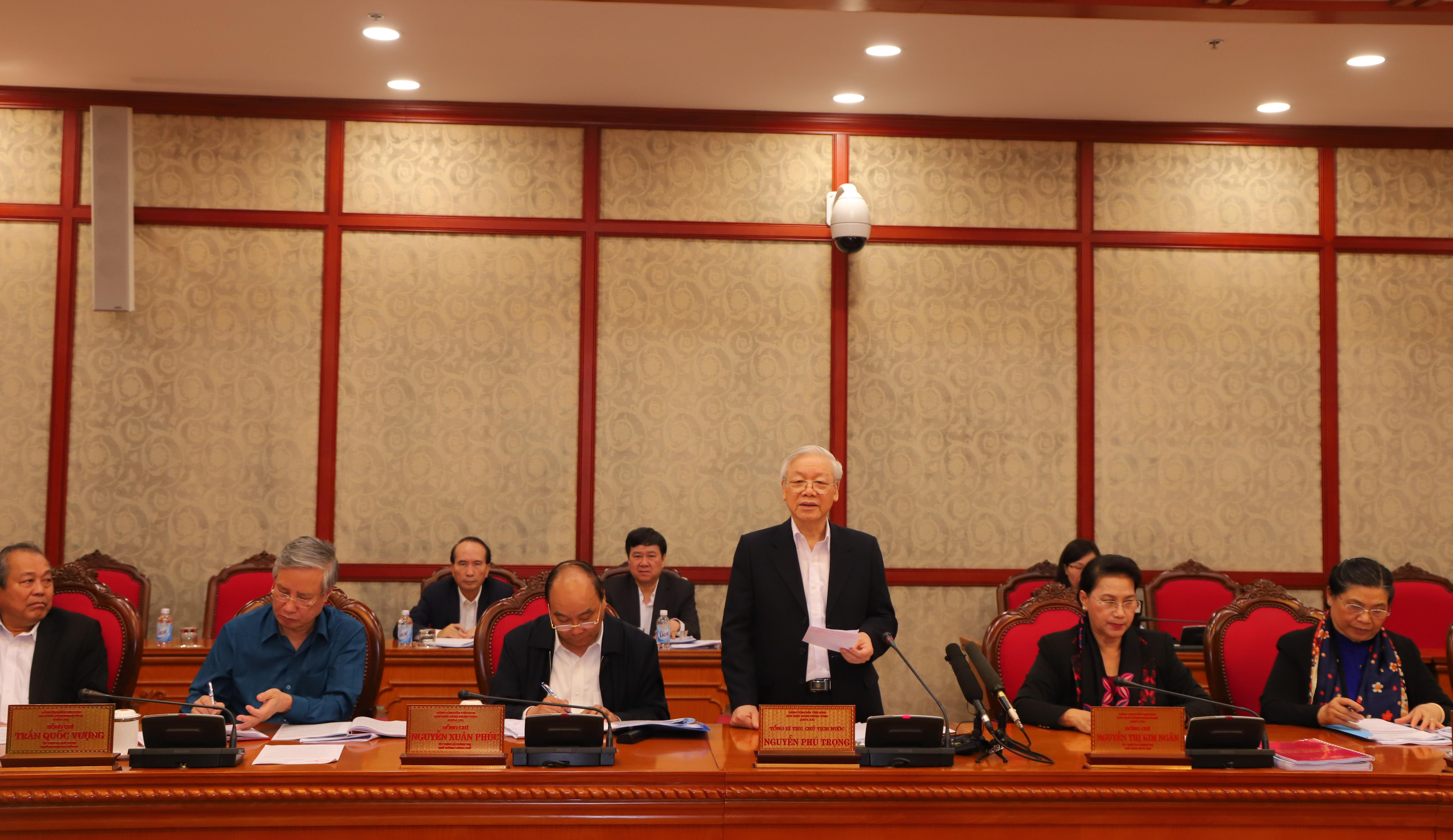 Tổng Bí thư, Chủ tịch nước Nguyễn Phú Trọng phát biểu kết luận phiên làm việc