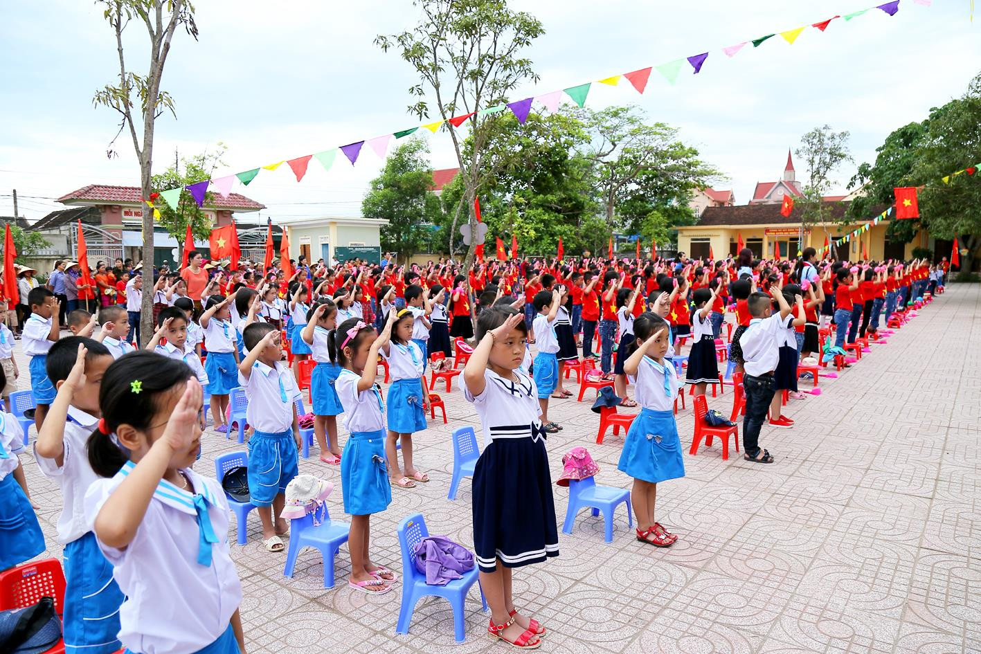Hoạt động Đội tại Trường Tiểu học Diễn Thọ (Diễn Châu).  Ảnh: Cảnh Yên