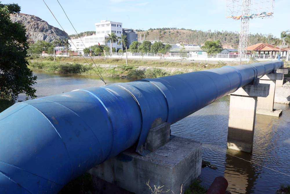 Hệ thống cấp nước thô ở Nam Đàn. Ảnh: Trân Châu