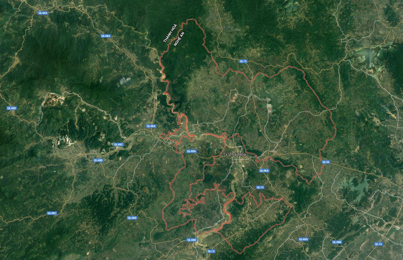 Huyện Nghĩa Đàn. Ảnh: Google maps