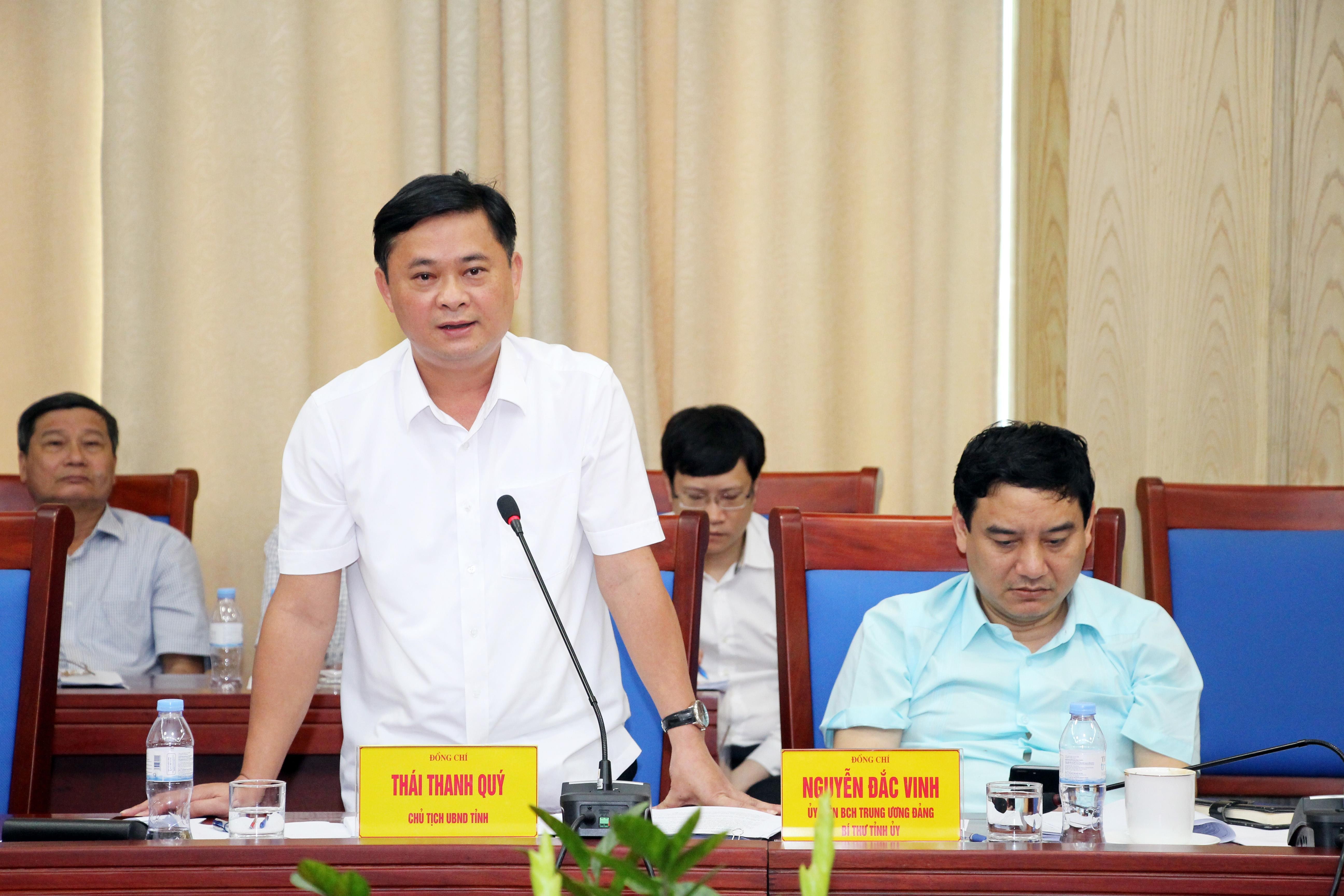 Tại cuộc làm việc Chủ tịch UBND tỉnh Thái Thanh Quý đề xuất điều chỉnh một số 