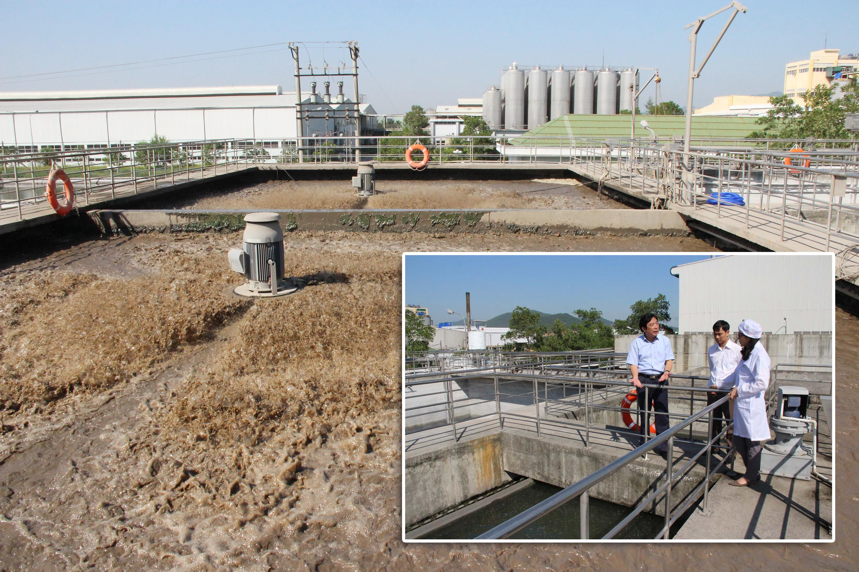 Hệ thống xử lý nước thải tập trung tại KCN Nam Cấm. Ảnh tư liệu