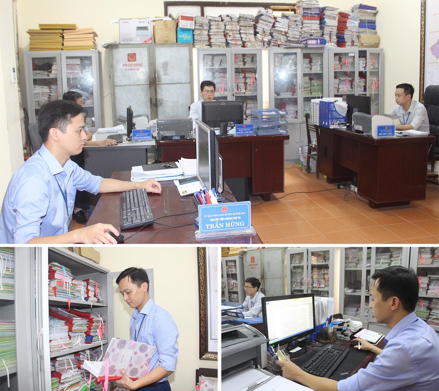 Công việc thường ngày của Trần Hùng tại phòng Nội vụ. Ảnh: Việt Hùng