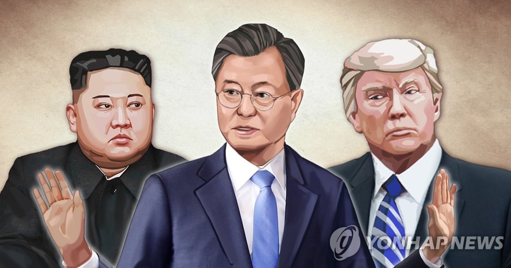 Thống thống Trump sẽ gửi lời nhắn cho Kim Jong-un qua Tổng thống Hàn Quốc (Ảnh: Yonhap)