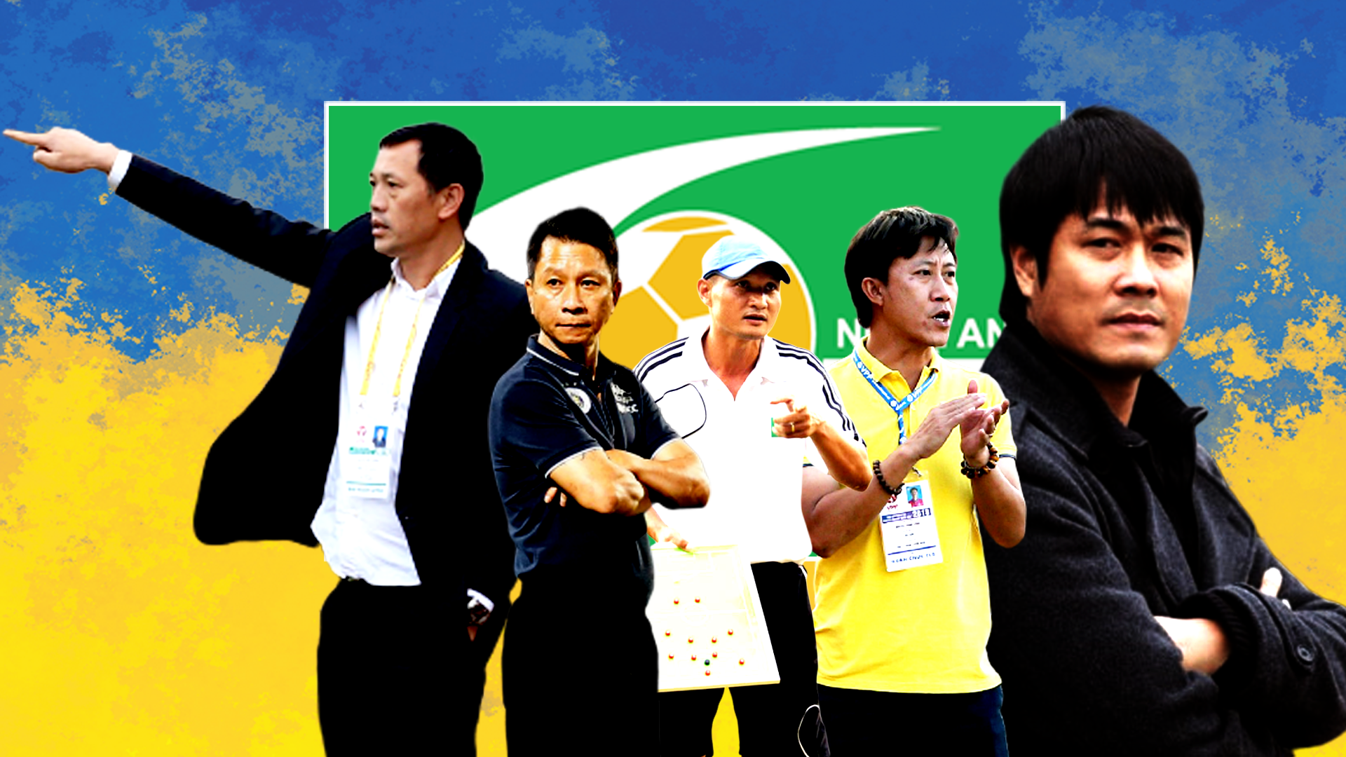 Những huấn luyện viên Nghệ An tại V.League 2019. Đồ họa: Trung Kiên