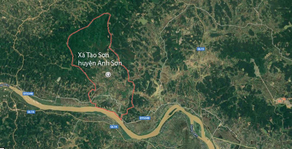 Bản đồ xã Tào Sơn (huyện Anh Sơn). Ảnh: Google Maps