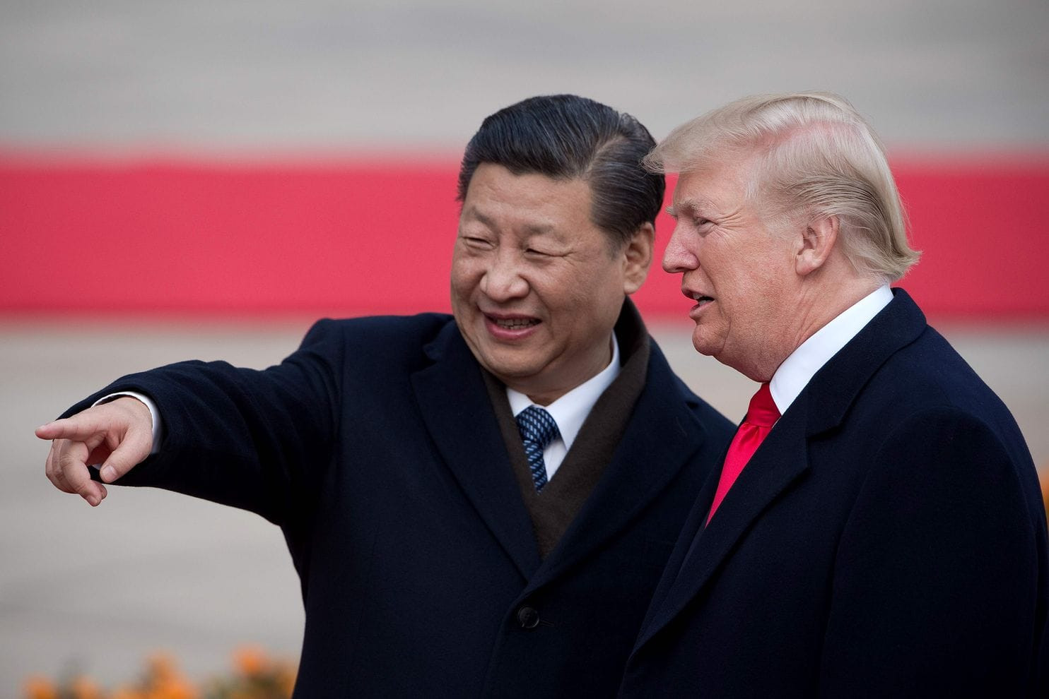 Chủ tịch Trung Quốc Tập Cận Bình đón tiếp Tổng thống Mỹ Donald Trump ở Bắc Kinh năm 2017. Ảnh: AFP