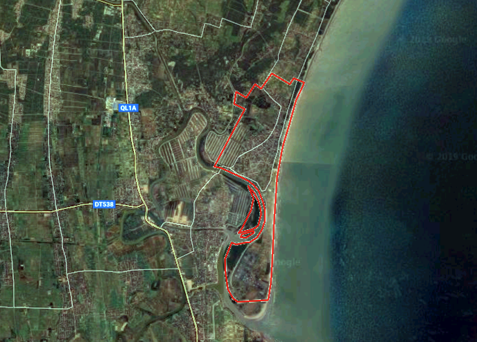 Xã Diễn Kim, huyện diễn Châu nơi xảy ra ổ dịch tả lợn châu Phi vào ngày 4/5. Ảnh Googl Maps