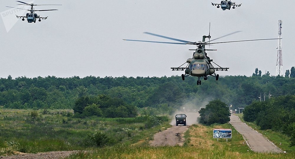 Máy bay trực thăng quân sự của Nga. Ảnh: Sputnik