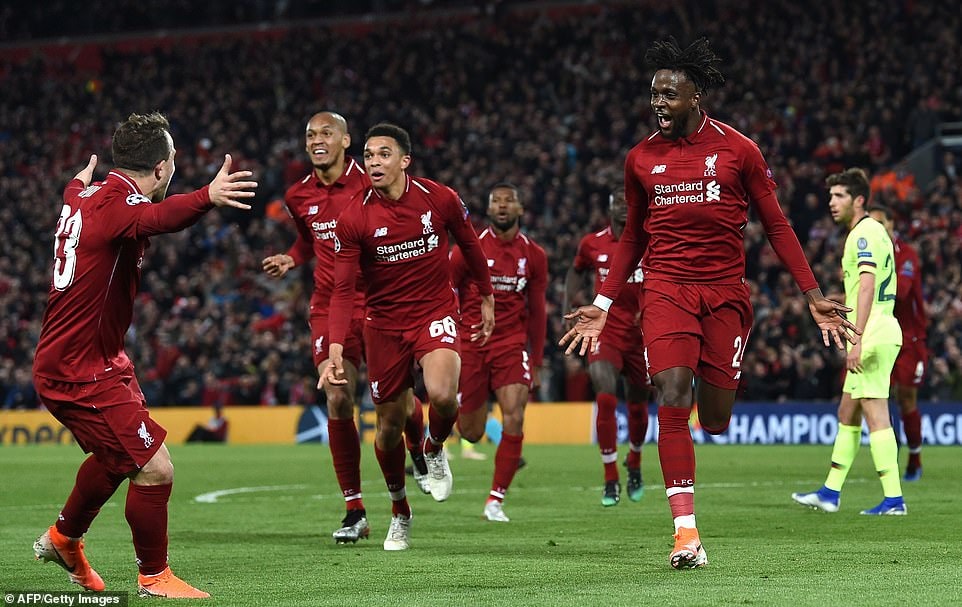 Trận Liverpool – Barcelona (4 – 0) ở mùa giải này. Ảnh: dailymail.co.uk