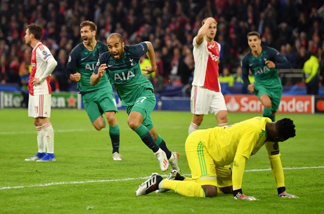 Lucas Moura lập hat-trick giúp Tottenham lần đầu vào chung kết Champions League. Ảnh: Getty Images.