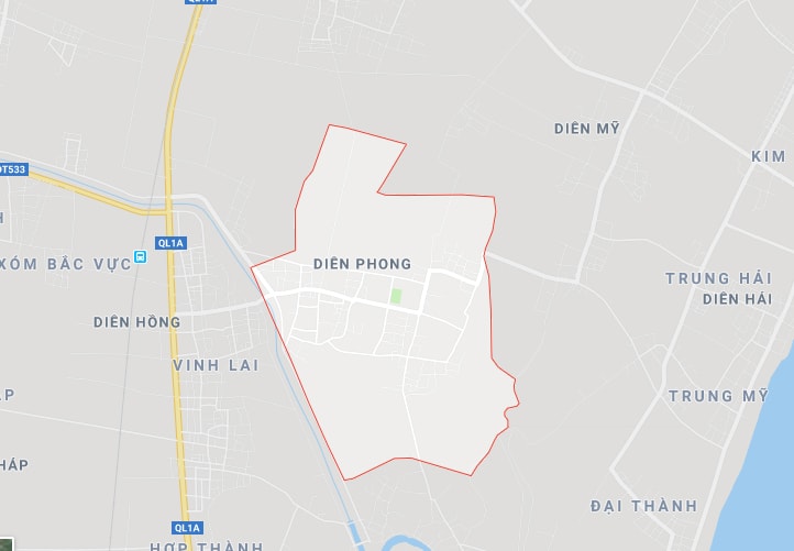 Vụ việc xảy ra trên địa bàn xã Diễn Phong ( huyện Diễn Châu). Ảnh: Googe Maps