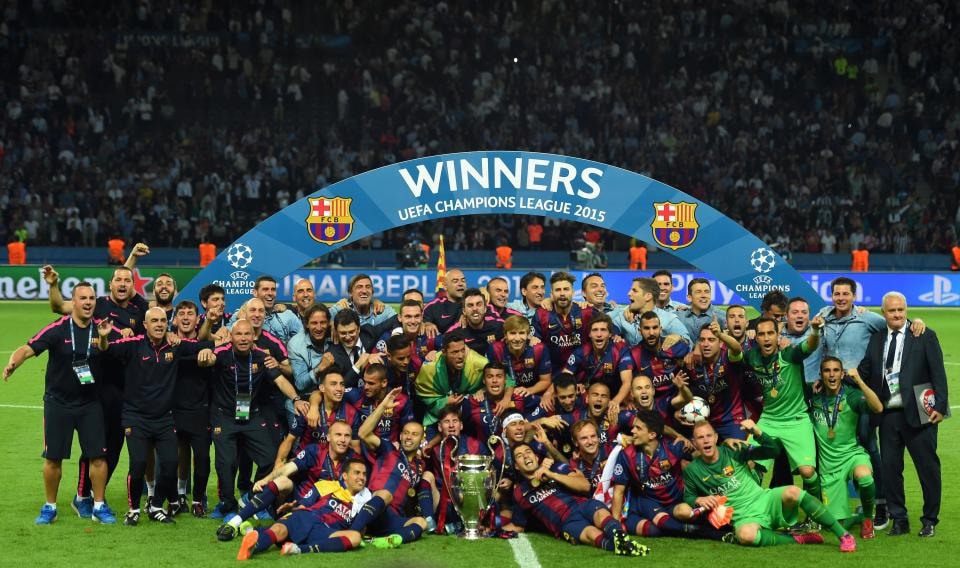 Barcelona lên ngôi vô địch ở mùa giải 2014/2015. Ảnh: talksport.com