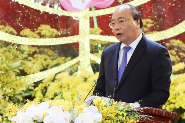 Thủ tướng Nguyễn Xuân Phúc tại lễ khai mạc ngày 12/5. Ảnh: Ngọc Thành
