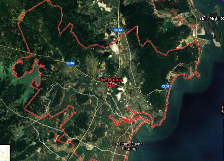 Thị xã Hoàng Mai. Minh họa GoogleMap