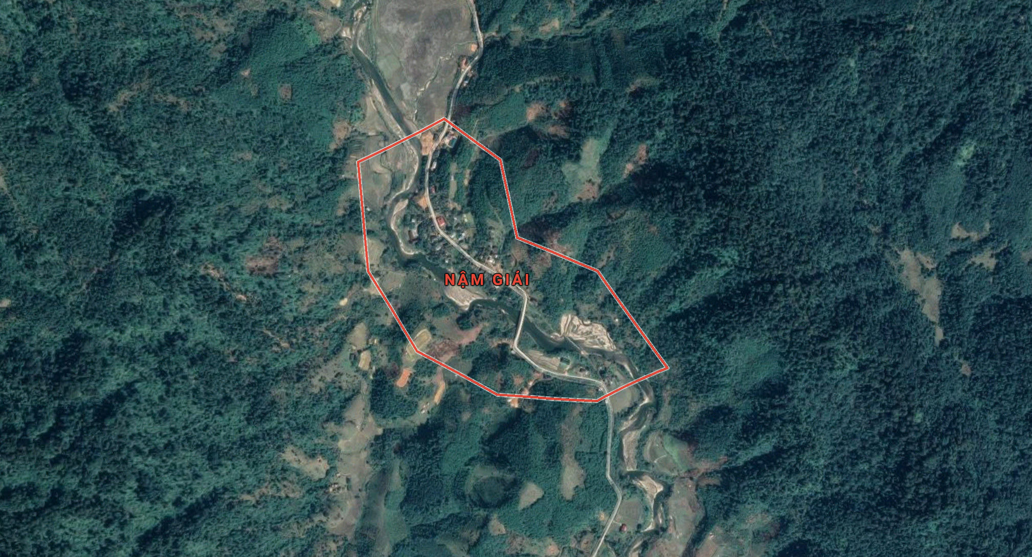 Xã Nậm Giải, huyện Quế Phong. Ảnh: Google Map