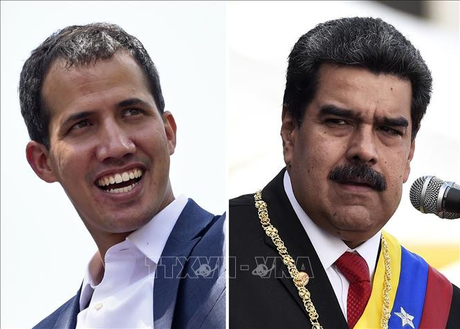 Tổng thống Venezuela Nicolas Maduro (phải) và thủ lĩnh phe đối lập Juan Guaido (trái). Ảnh: AFP/TTXVN