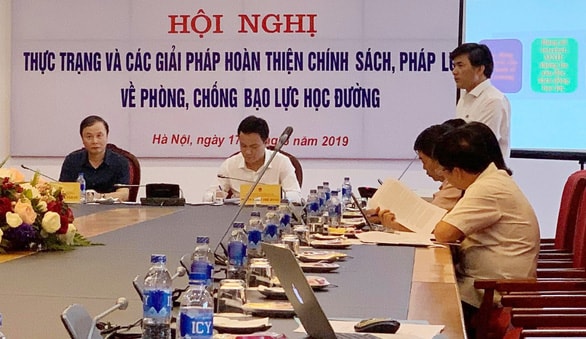 Hội nghị đánh giá thực trạng và giải pháp hoàn thiện chính sách pháp luật về phòng chống bạo lực học đường - Ảnh: V.HÀ