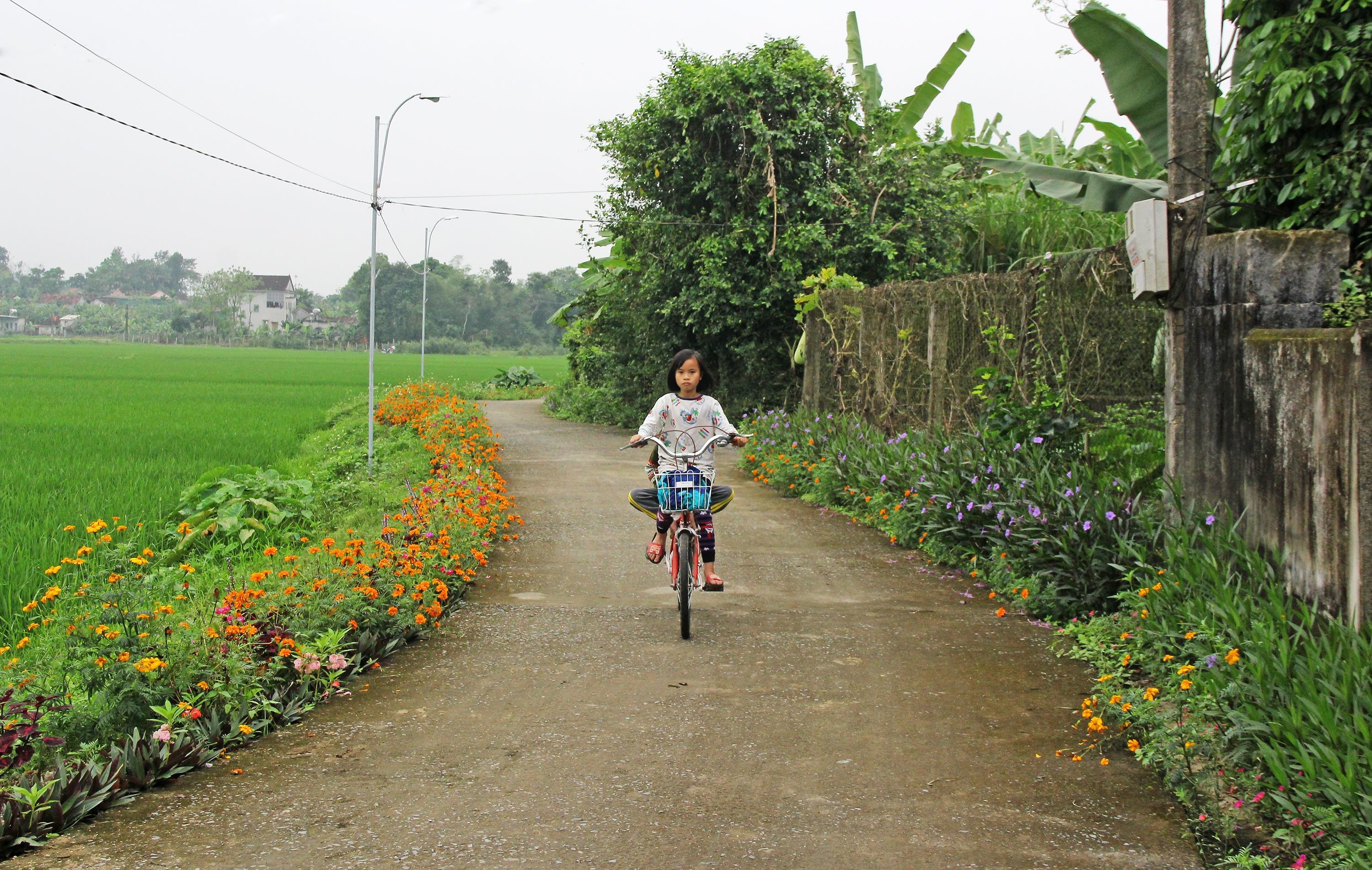 Đoạn đường phụ nữ tự quản ở xã Thanh Lĩnh (Thanh Chương). Ảnh: Mai Hoa