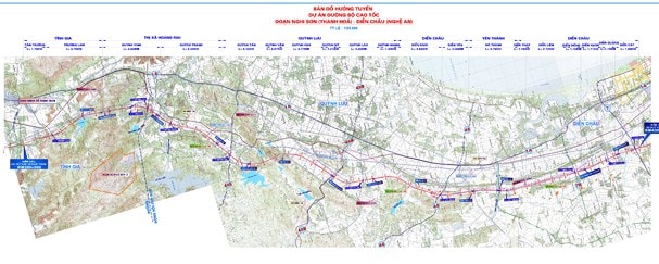 Hướng tuyến cao tốc Bắc - Nam đoạn qua Nghệ An. Ảnh tư liệu