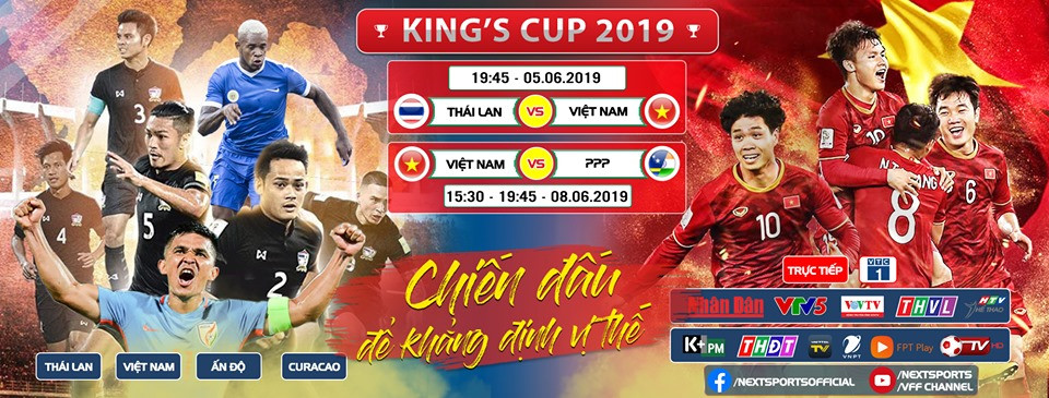 Các kênh sóng sẽ trực tiếp King Cup 2019. Ảnh: VFF