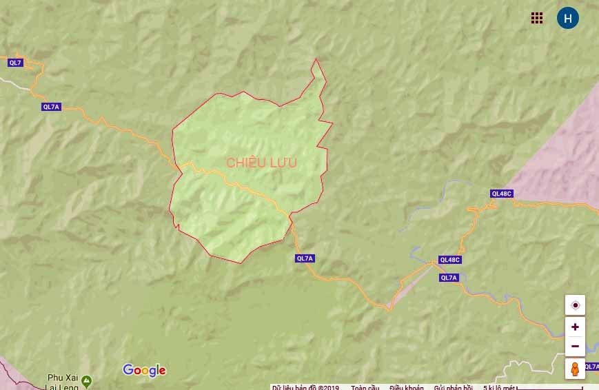 Xã Chiêu Lưu là địa phương thứ 12 của huyện Kỳ Sơn có dịch tả lợn châu Phi. Ảnh Google Maps